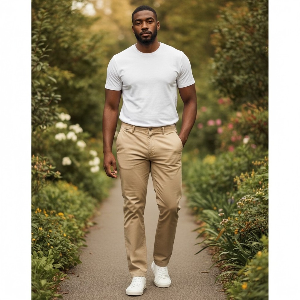 Puma Mens Golf Chinos Khaki Tan Straight Leg Pants 38x32